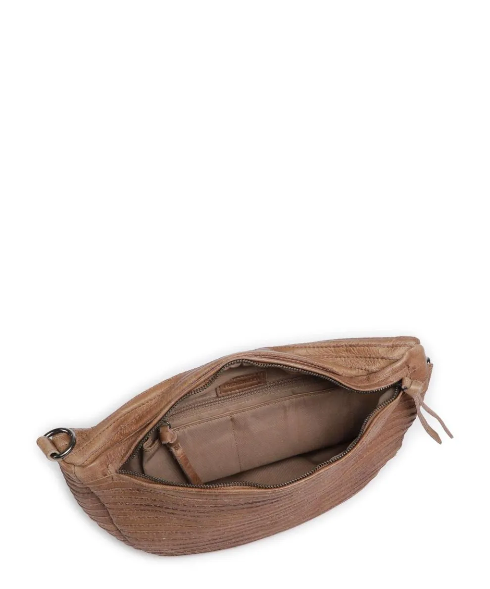 Check My Bag mini Umhängetasche genarbtes Leder karamellbraun