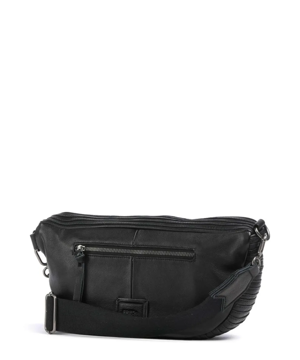 Check My Bag mini Umhängetasche genarbtes Leder schwarz