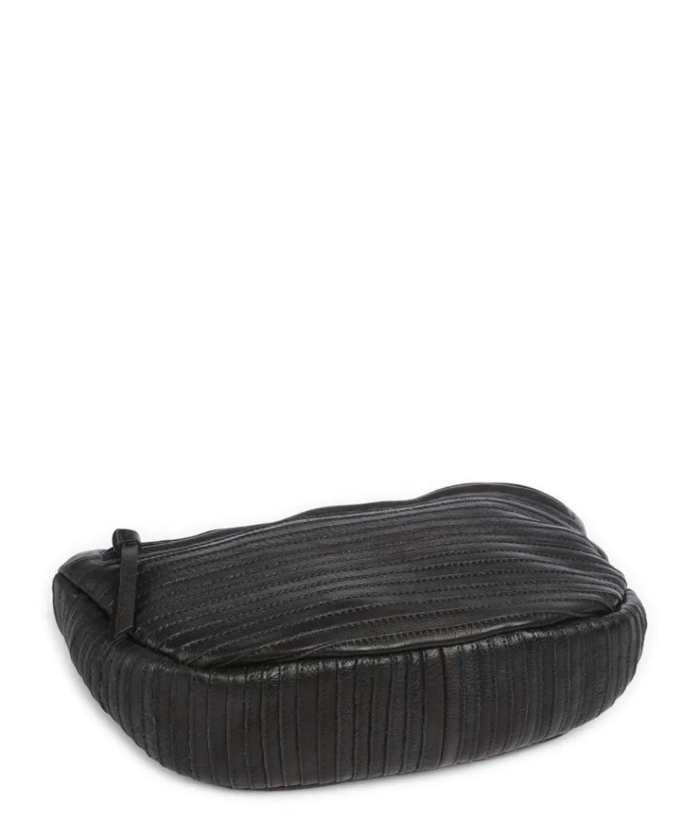 Check My Bag mini Umhängetasche genarbtes Leder schwarz