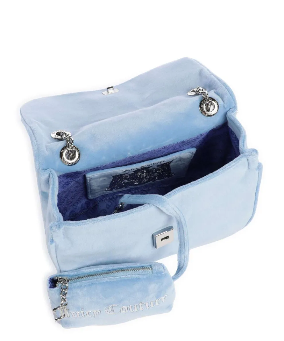 Kimberly Schultertasche Samtgewebe hellblau