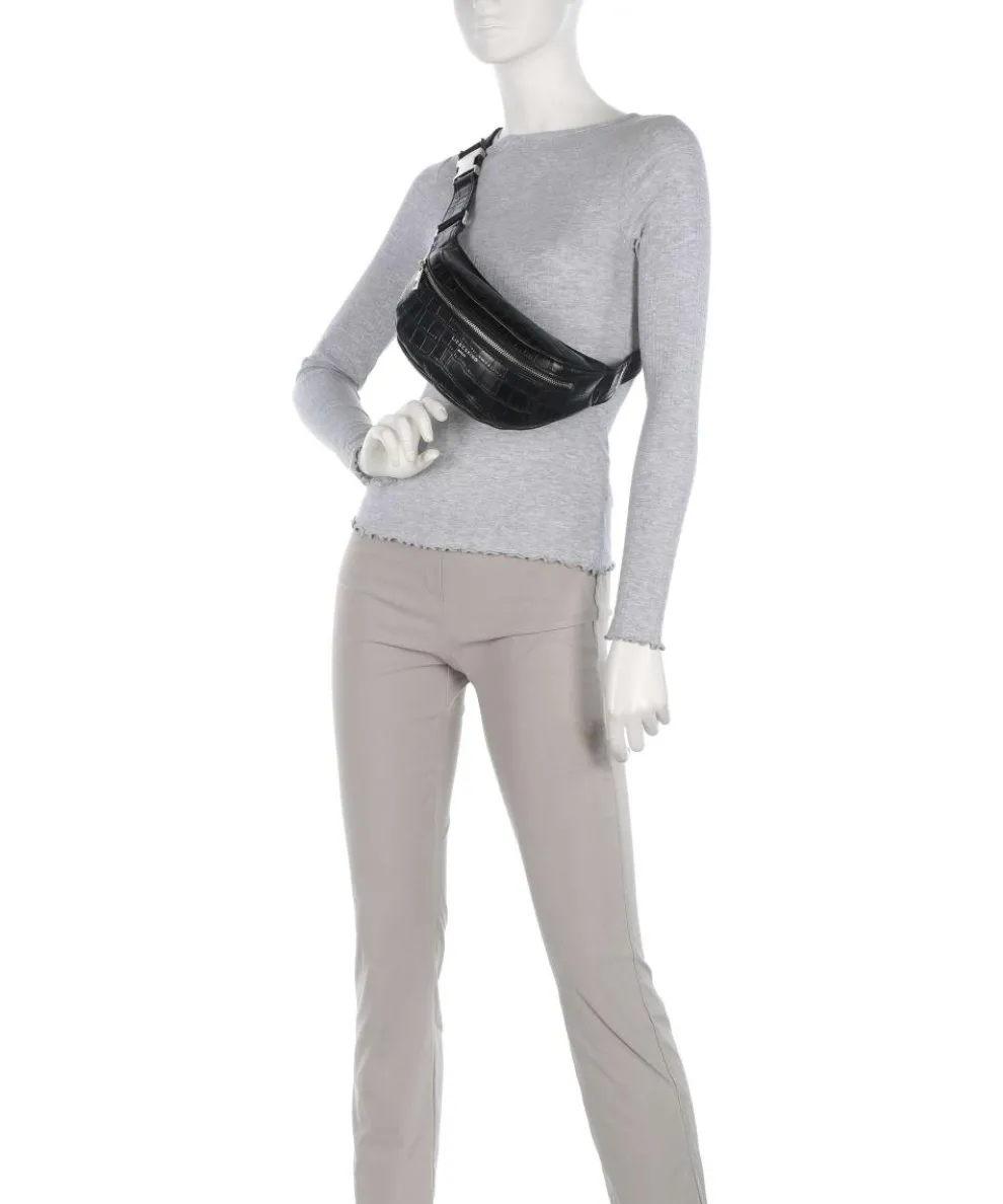 Chudy Croco S Gürteltasche geprägtes Leder schwarz