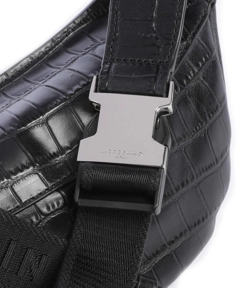 Chudy Croco S Gürteltasche geprägtes Leder schwarz