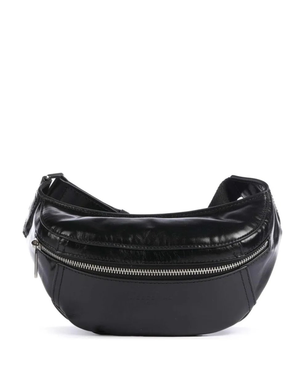 Chudy Paper Touch Crinkle S Gürteltasche fein genarbtes Leder schwarz