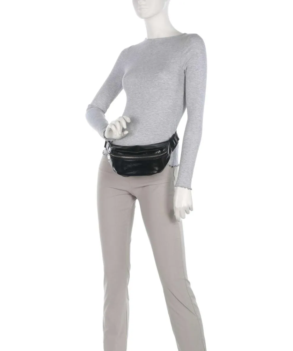 Chudy Paper Touch Crinkle S Gürteltasche fein genarbtes Leder schwarz