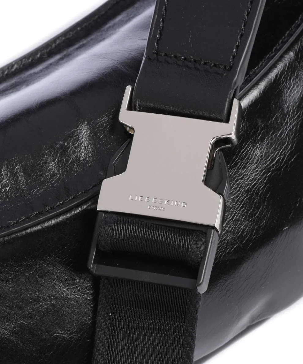 Chudy Paper Touch Crinkle S Gürteltasche fein genarbtes Leder schwarz