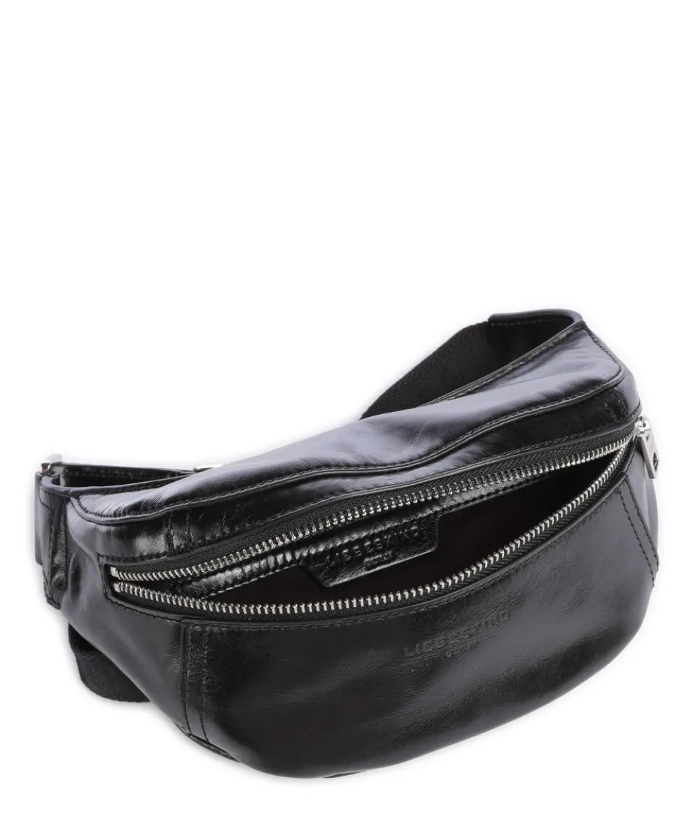 Chudy Paper Touch Crinkle S Gürteltasche fein genarbtes Leder schwarz