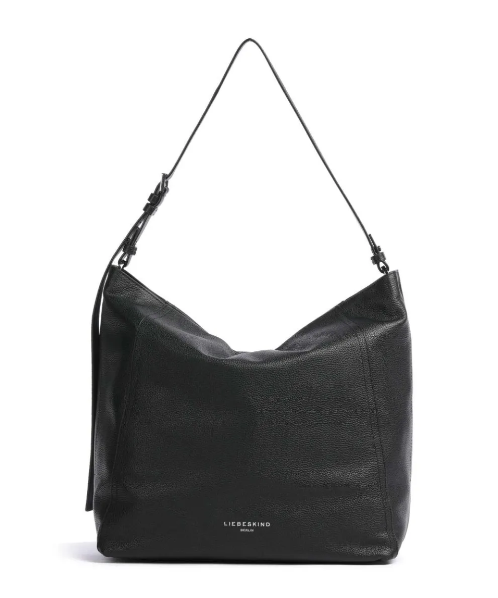 Chudy Small Pebble L Beuteltasche genarbtes Leder schwarz