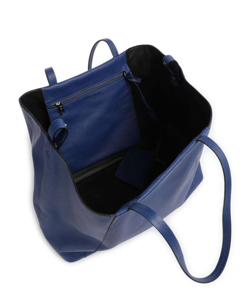 Chudy Small Pebble L Shopper genarbtes Rindsleder blau