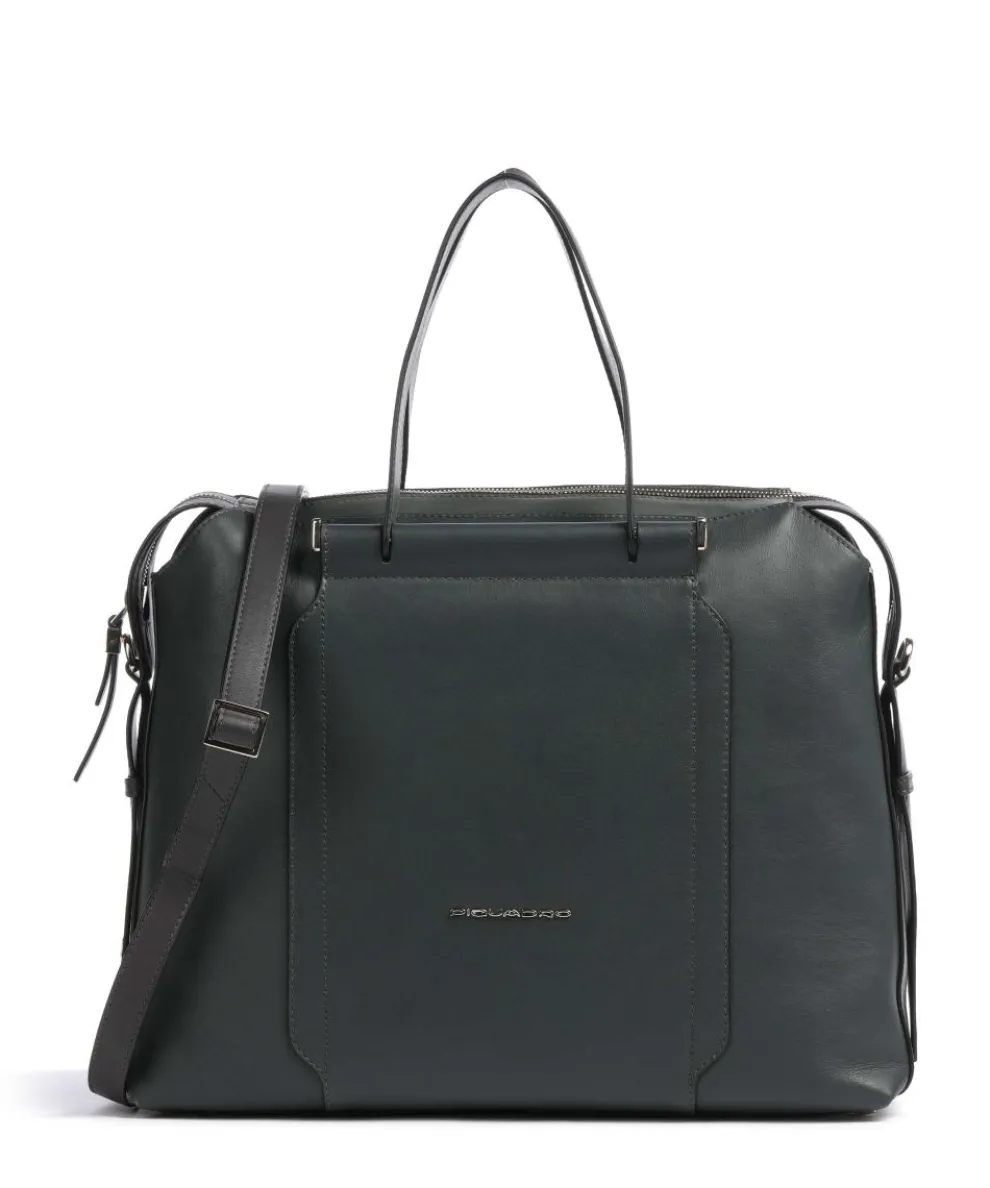 Circle Aktentasche 14″ genarbtes Leder dunkelgrün