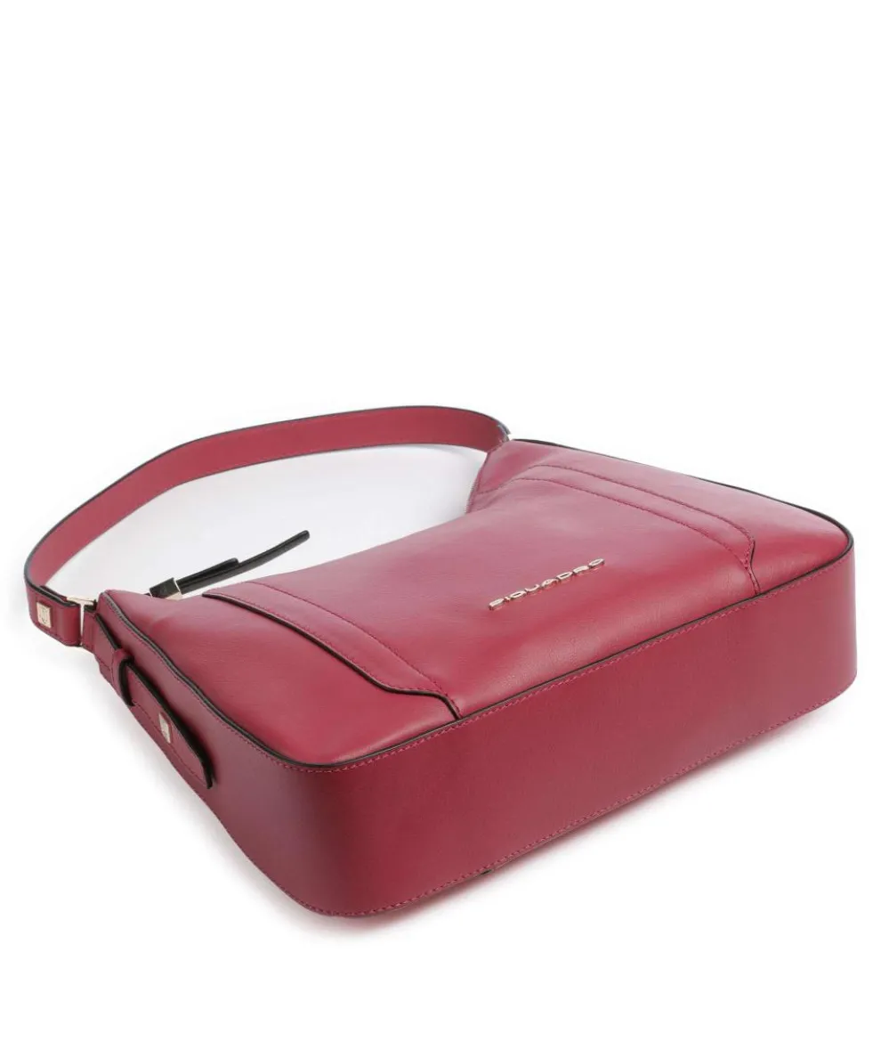 Circle Schultertasche fein genarbtes Rindsleder rot