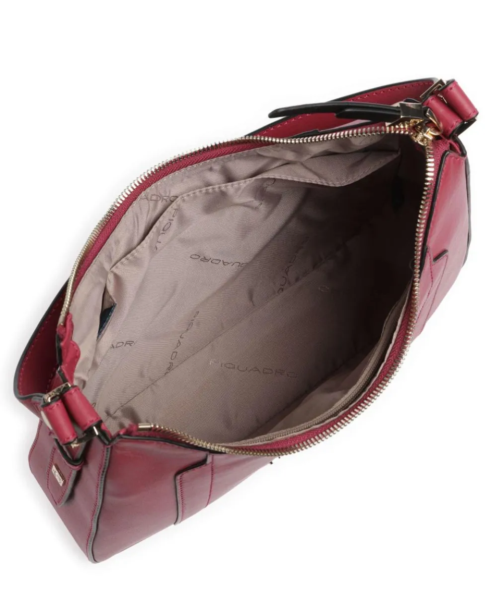 Circle Schultertasche fein genarbtes Rindsleder rot