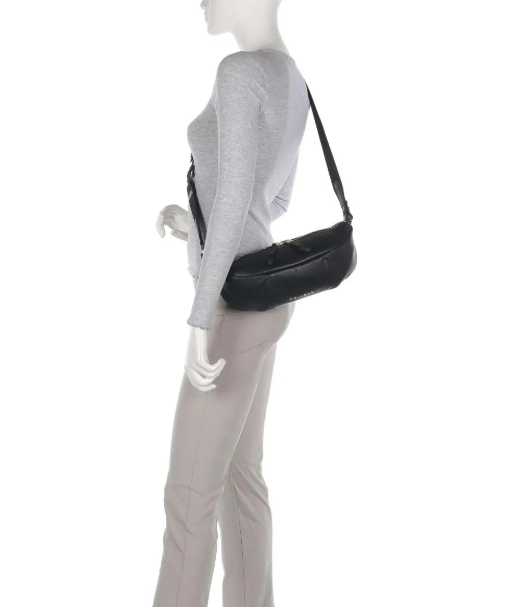 Circle Umhängetasche fein genarbtes Rindsleder schwarz