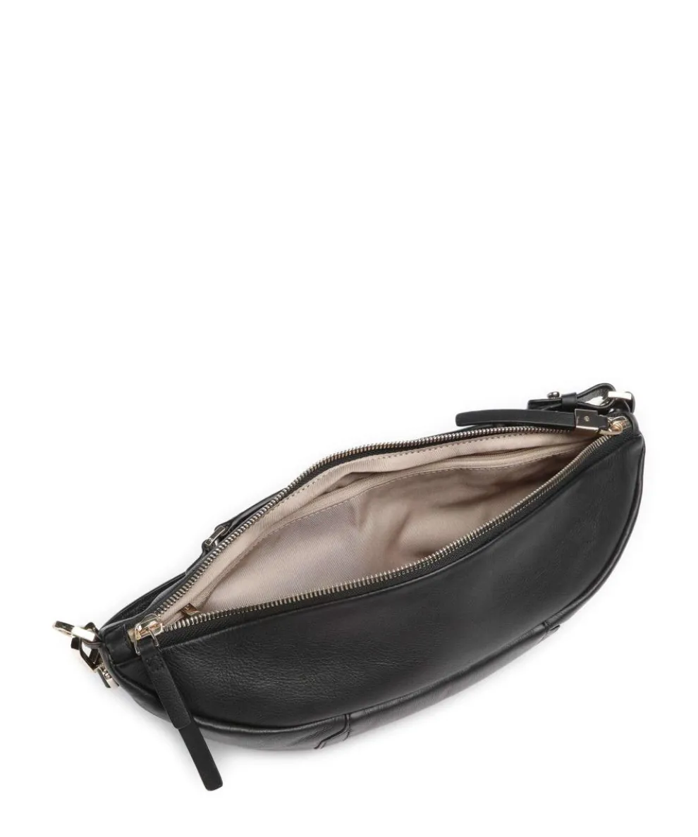 Circle Umhängetasche fein genarbtes Rindsleder schwarz