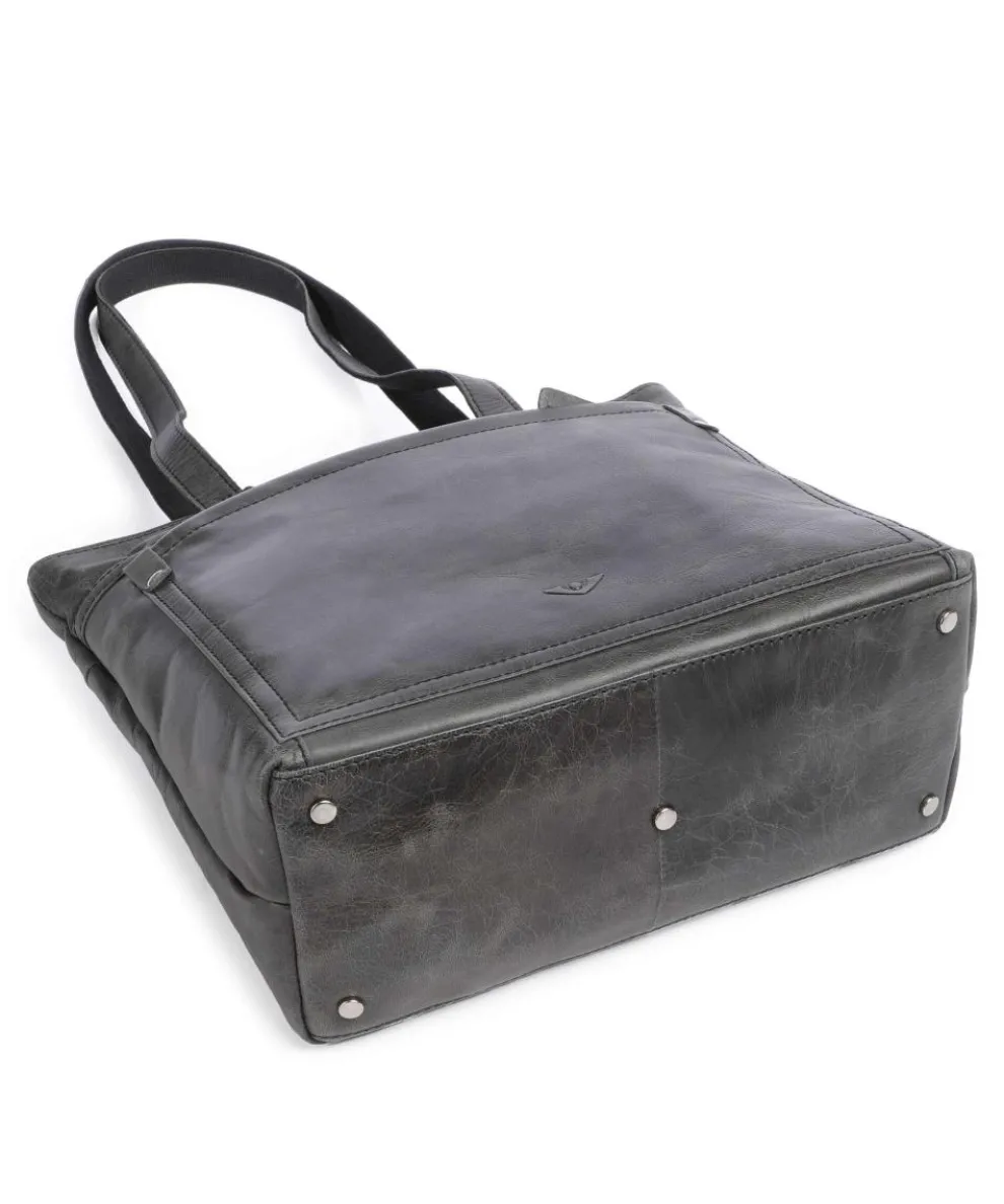 City Cowboy poly Schultertasche fein genarbtes Leder anthrazit