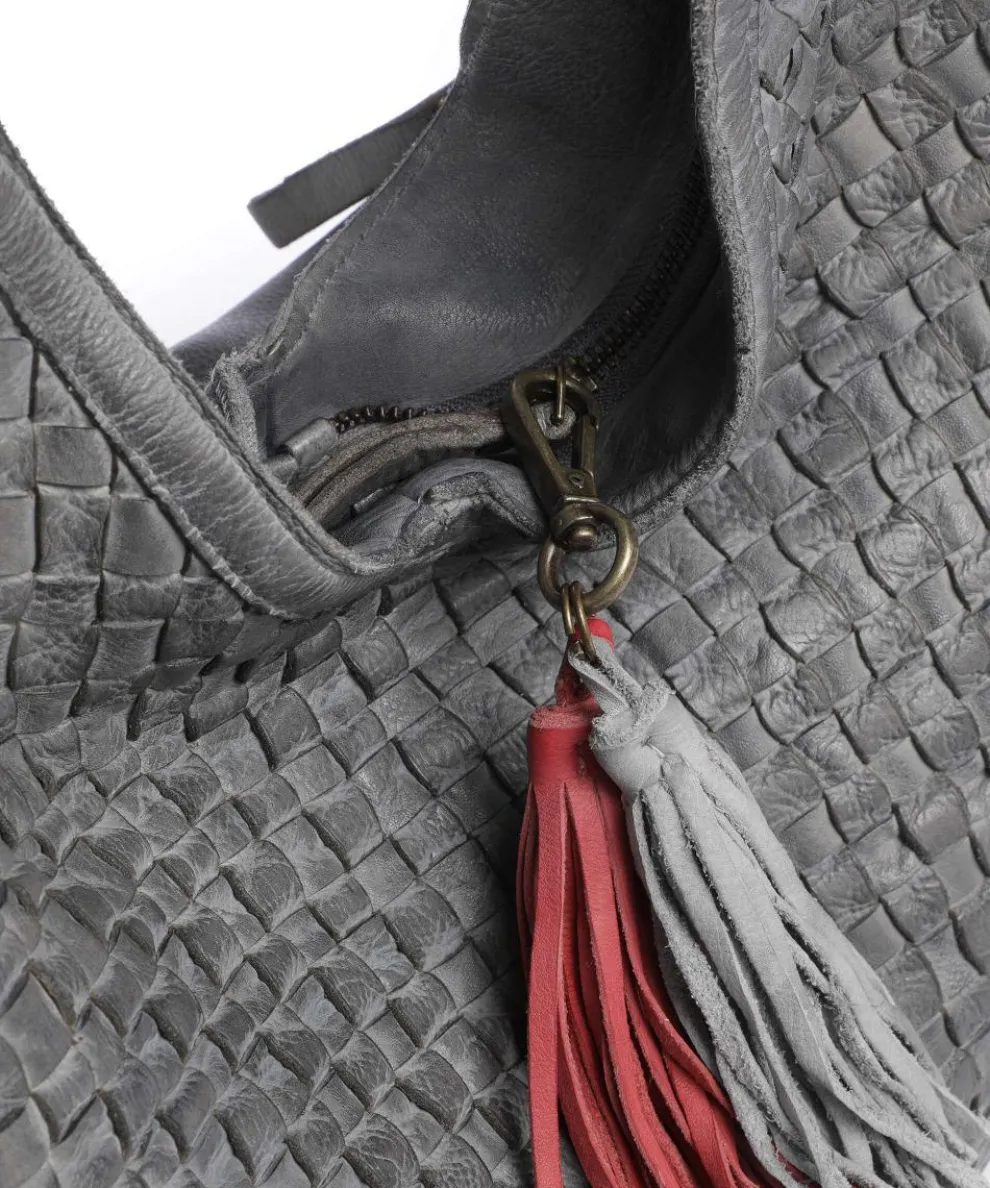 Venusweg 2 Schultertasche genarbtes Rindsleder grau