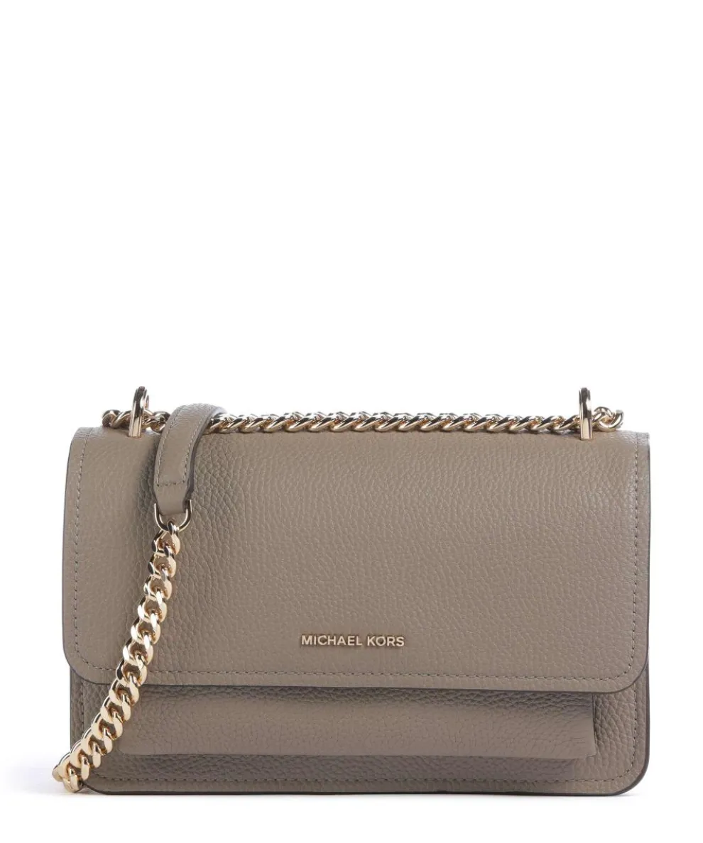 Claire Large Schultertasche genarbtes Rindsleder taupe