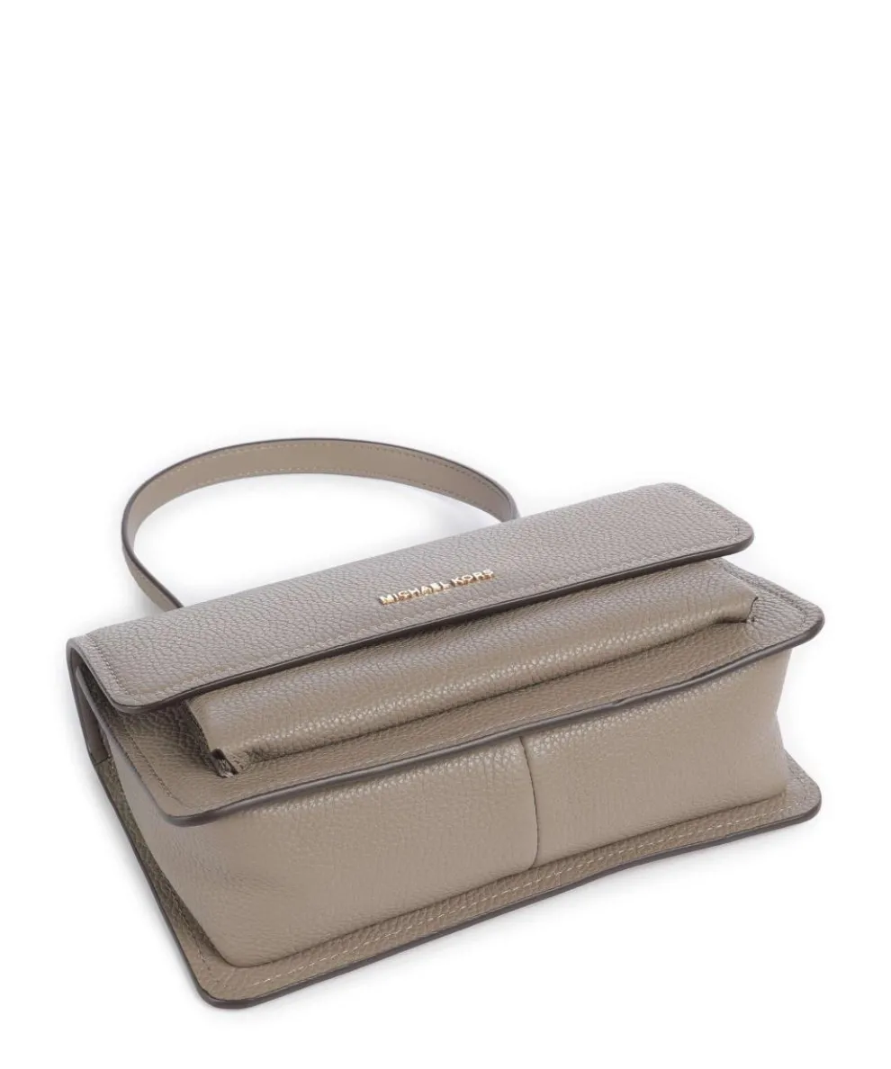 Claire Large Schultertasche genarbtes Rindsleder taupe