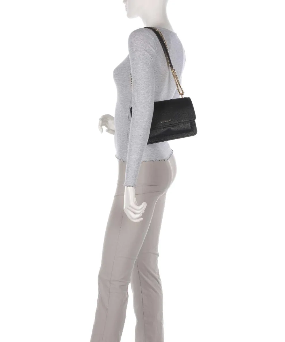 Claire Large Schultertasche genarbtes Rindsleder schwarz