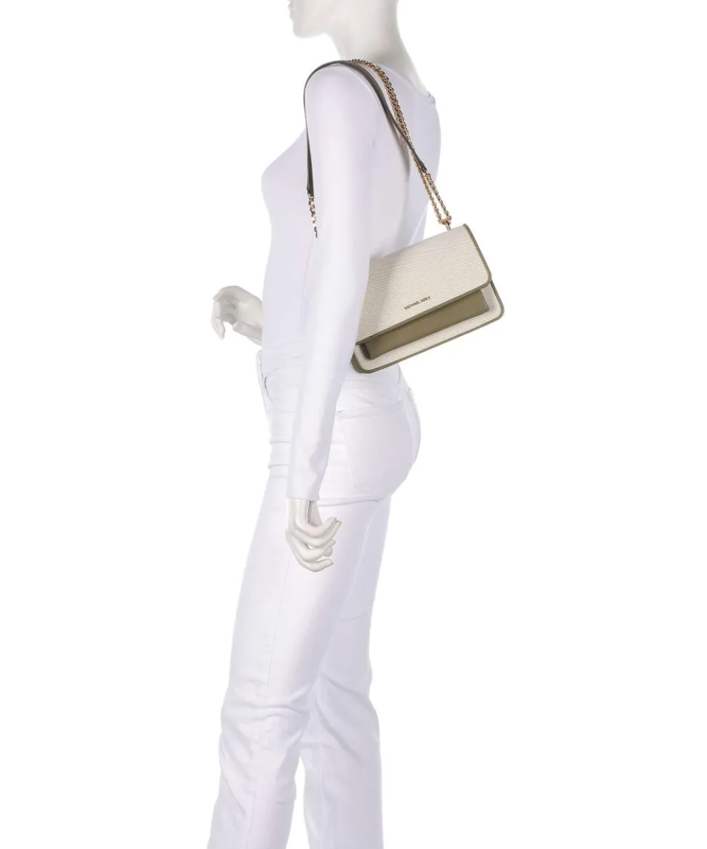 Claire Schultertasche Canvas beige/grün