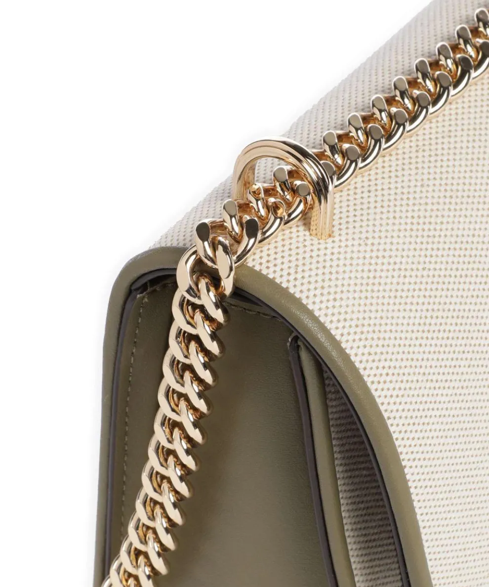 Claire Schultertasche Canvas beige/grün