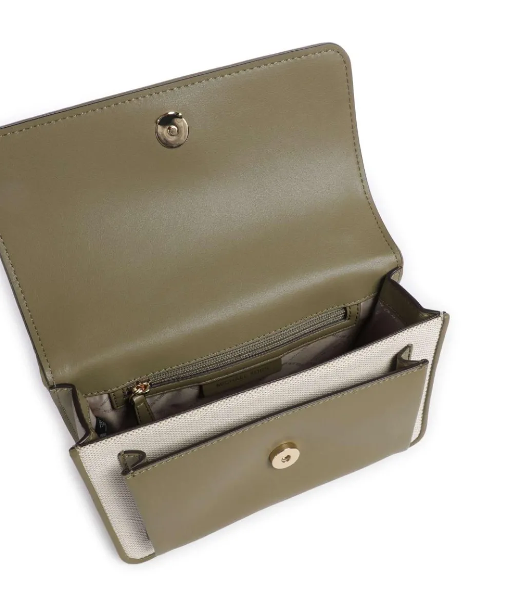 Claire Schultertasche Canvas beige/grün