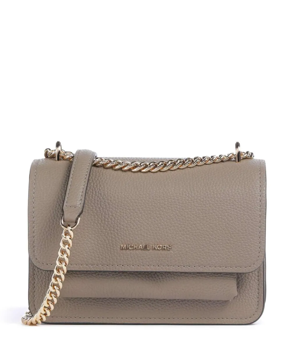 Claire Small Schultertasche genarbtes Rindsleder taupe