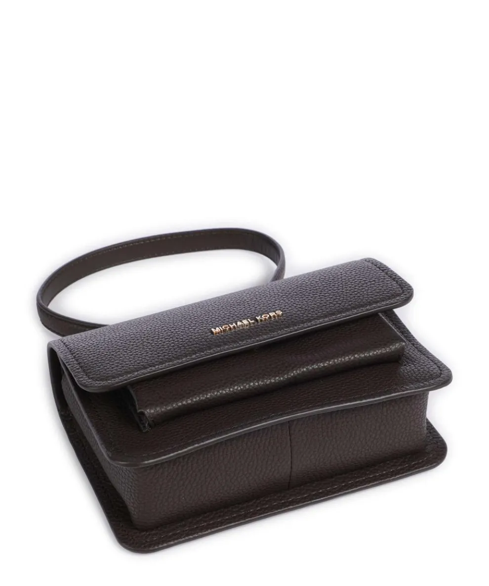 Claire Small Schultertasche genarbtes Rindsleder dunkelbraun