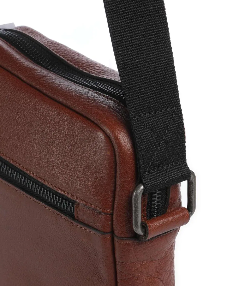 Clean Clean Umhängetasche Leder braun