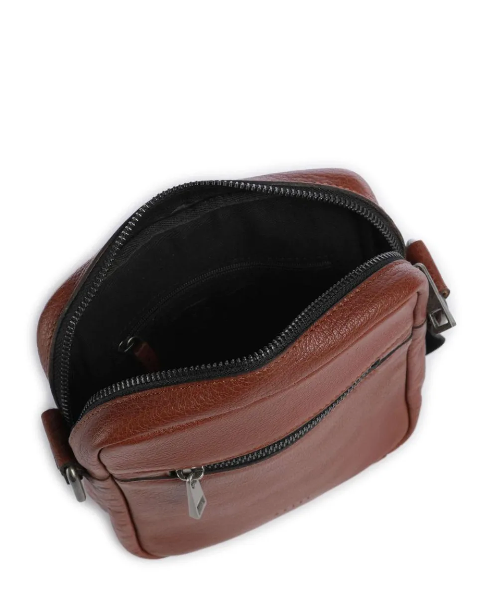 Clean Clean Umhängetasche Leder braun