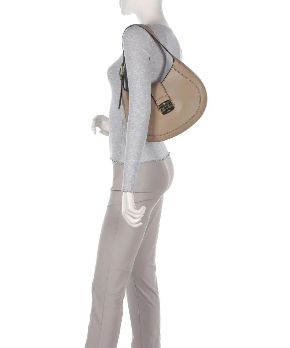 Club 2 M Beuteltasche genarbtes Leder taupe