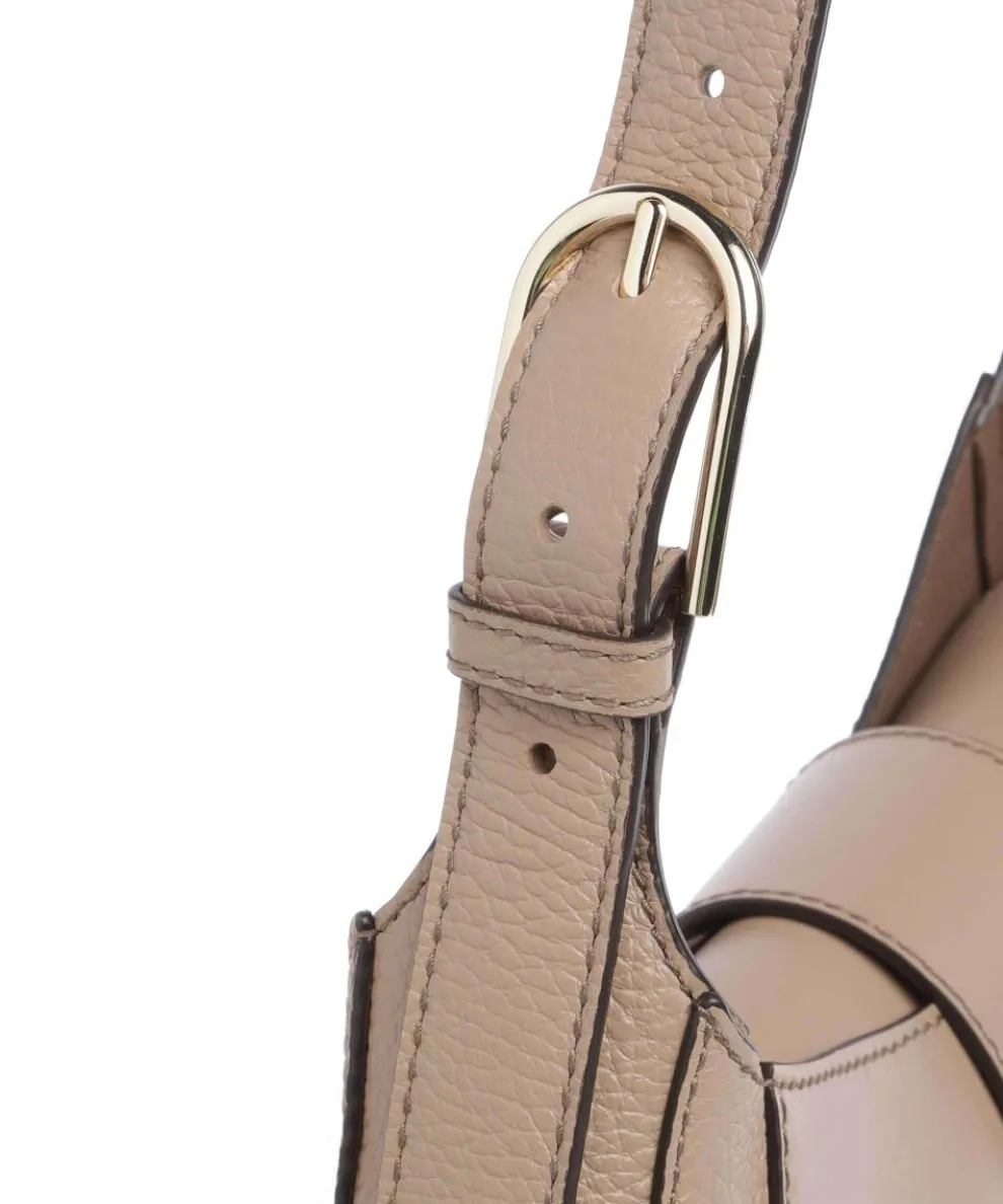 Club 2 M Beuteltasche genarbtes Leder taupe