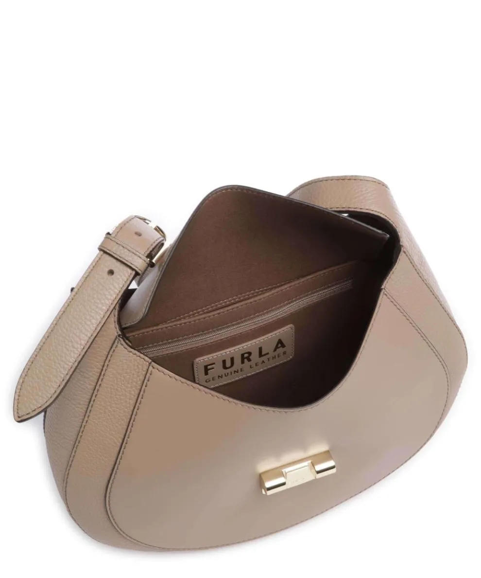 Club 2 M Beuteltasche genarbtes Leder taupe