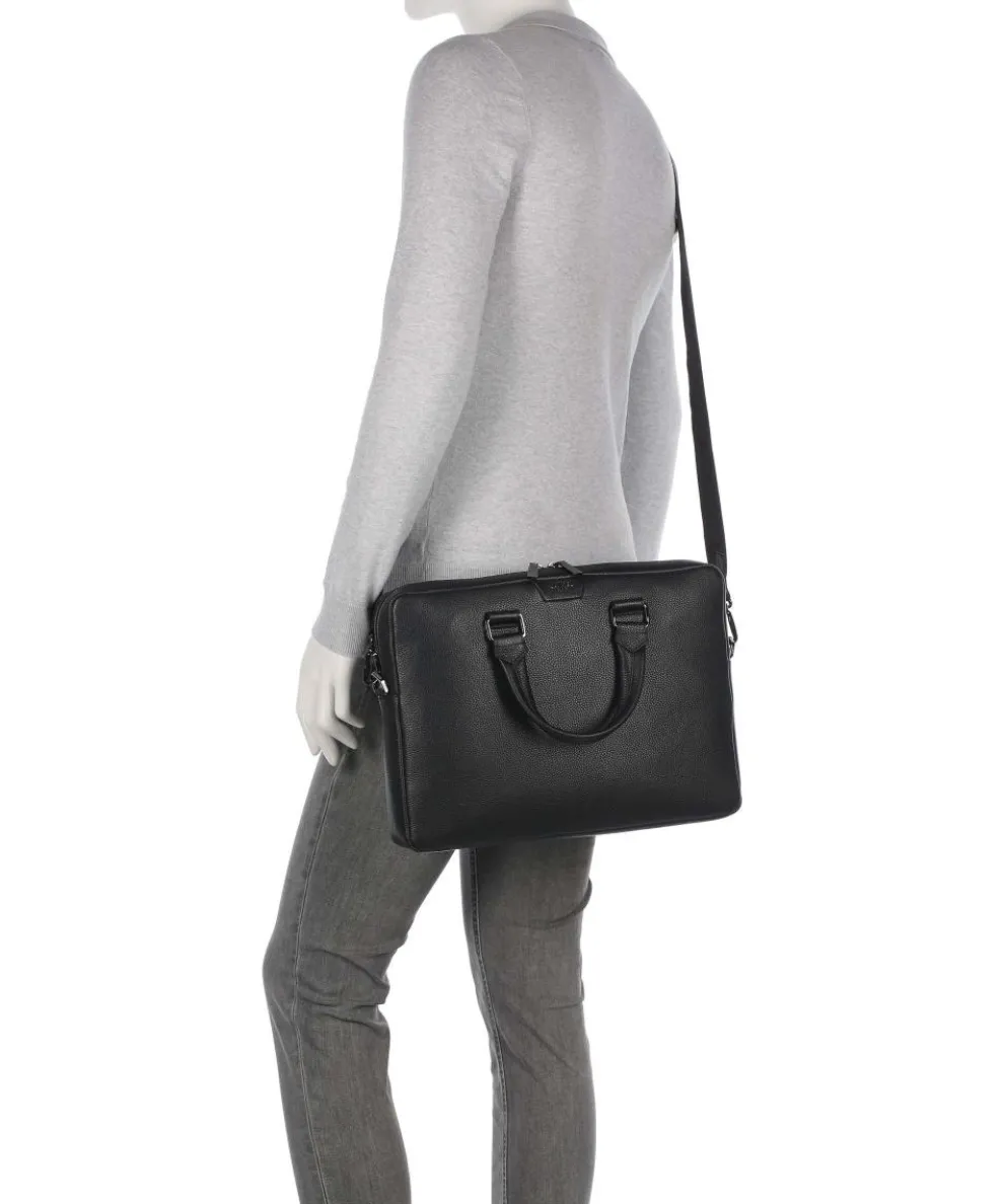 Côme Aktentasche 14″ genarbtes Rindsleder schwarz