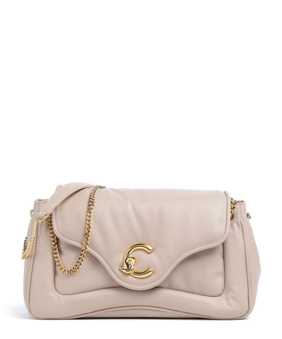 C-Me Fluffy Schultertasche fein genarbtes Rindsleder beige