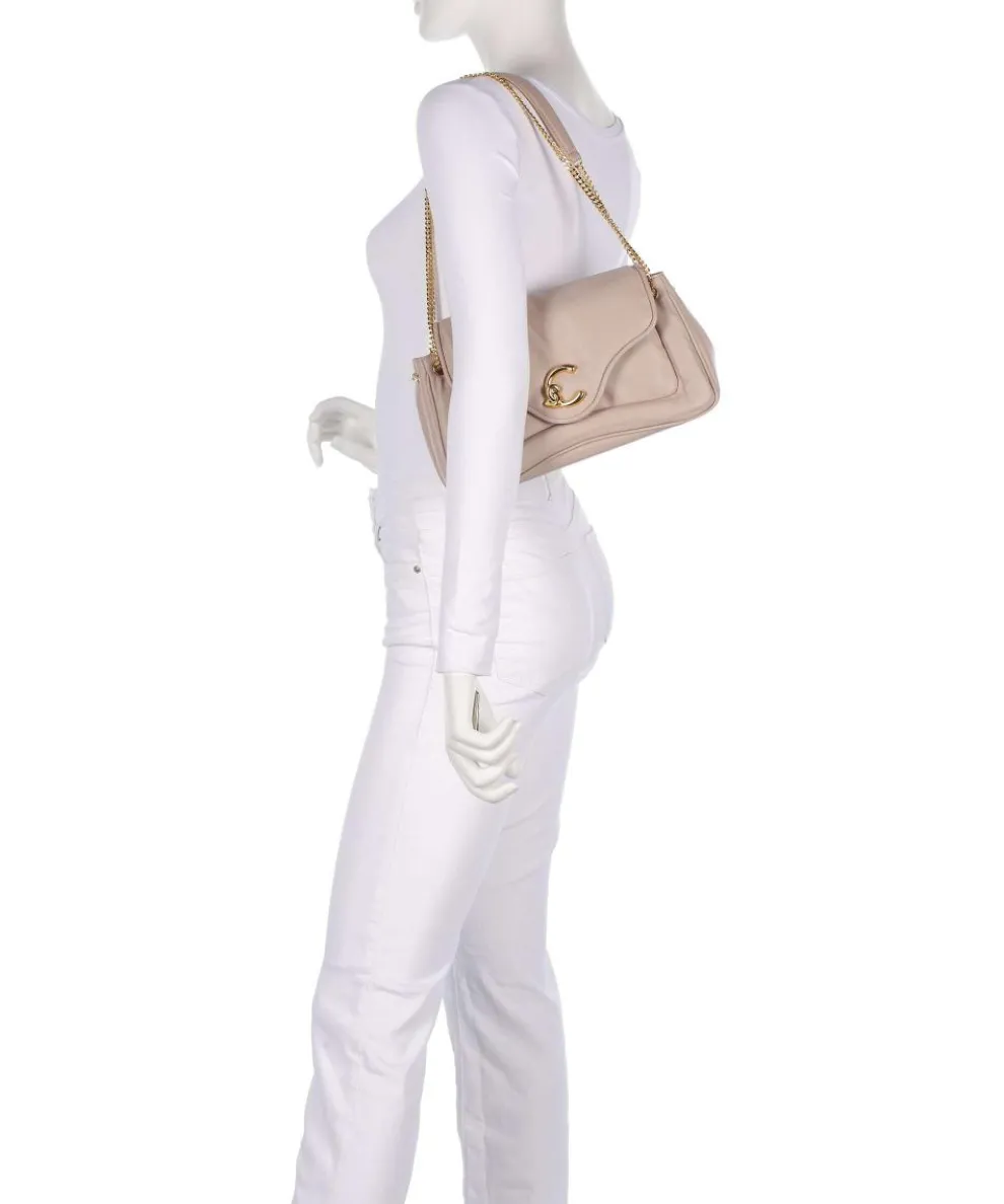 C-Me Fluffy Schultertasche fein genarbtes Rindsleder beige