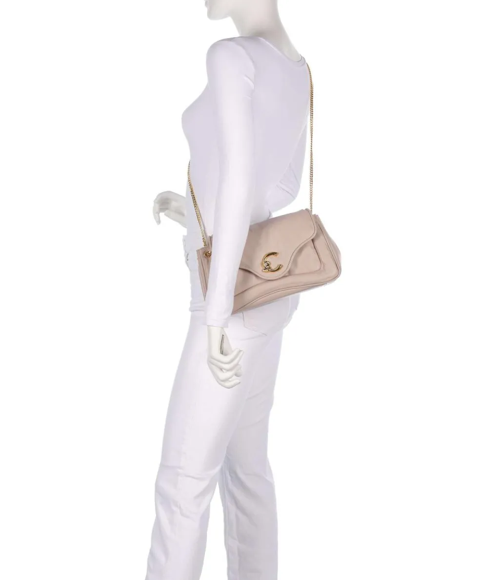 C-Me Fluffy Schultertasche fein genarbtes Rindsleder beige