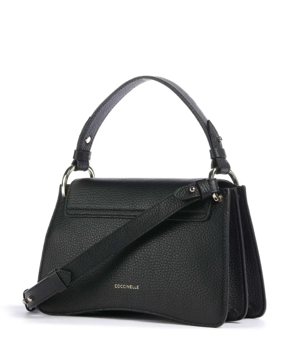 C-Me Handtasche genarbtes Leder schwarz