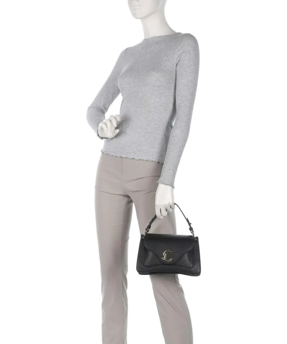 C-Me Handtasche genarbtes Leder schwarz