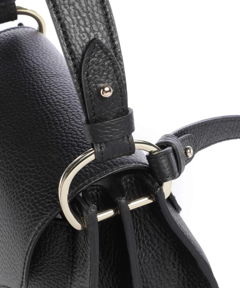 C-Me Handtasche genarbtes Leder schwarz