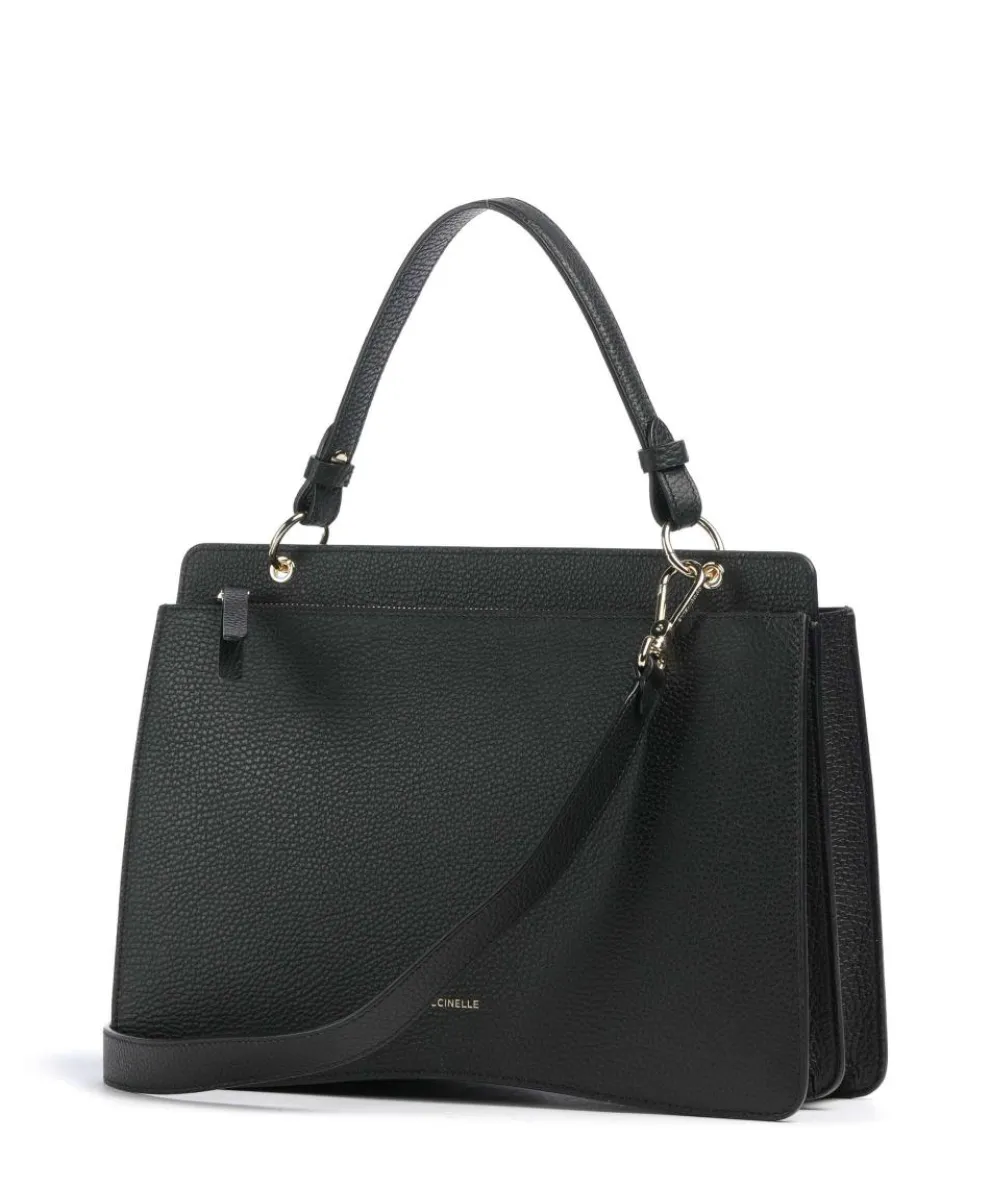 C-Me Handtasche genarbtes Rindsleder schwarz