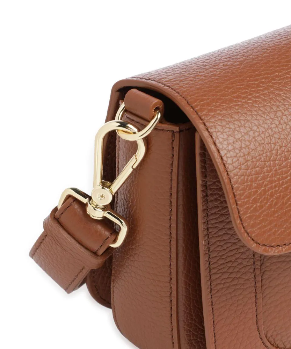 C-Me Umhängetasche genarbtes Rindsleder braun