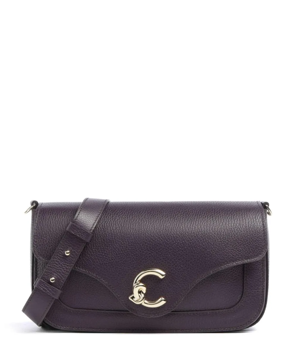 C-Me Umhängetasche genarbtes Rindsleder pflaume