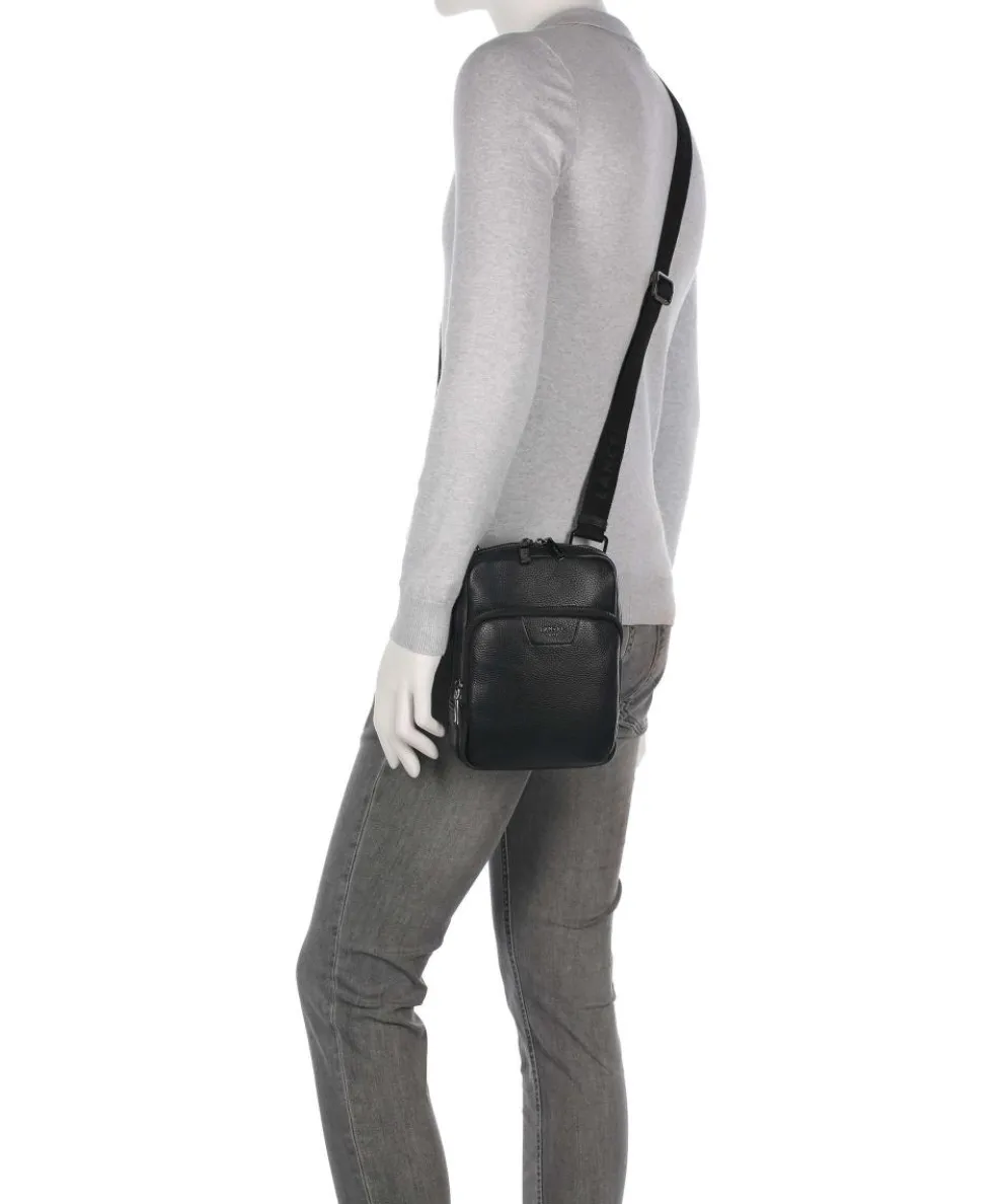 Côme Umhängetasche genarbtes Rindsleder schwarz