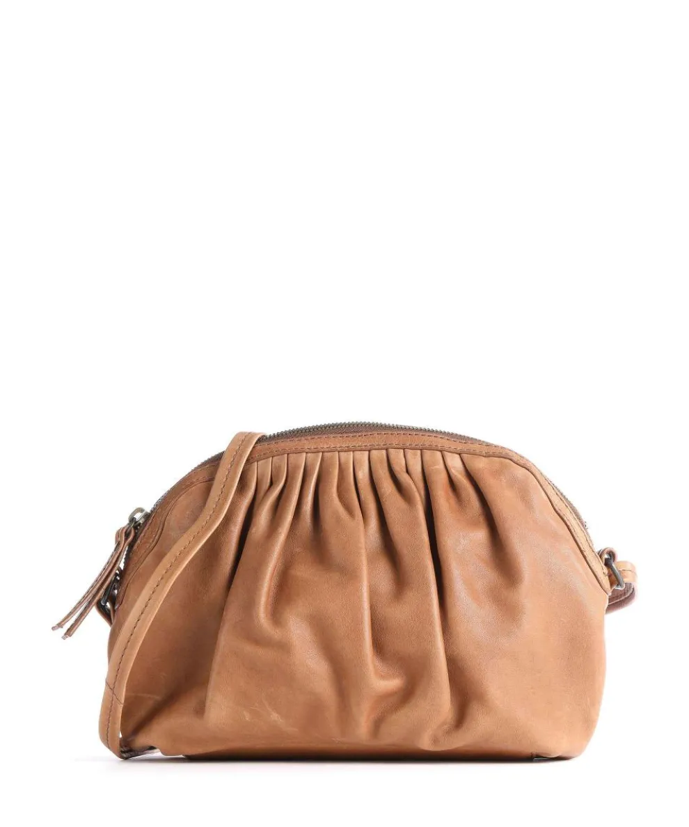 Coffee Klatsch Aubrey Schultertasche genarbtes Rindsleder braun