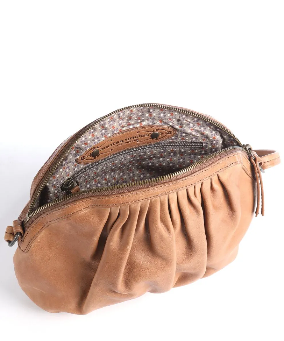 Coffee Klatsch Aubrey Schultertasche genarbtes Rindsleder braun