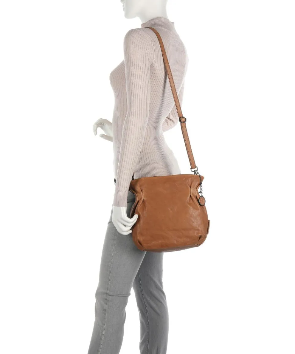 Coffee Klatsch Robin Umhängetasche fein genarbtes Leder hellbraun