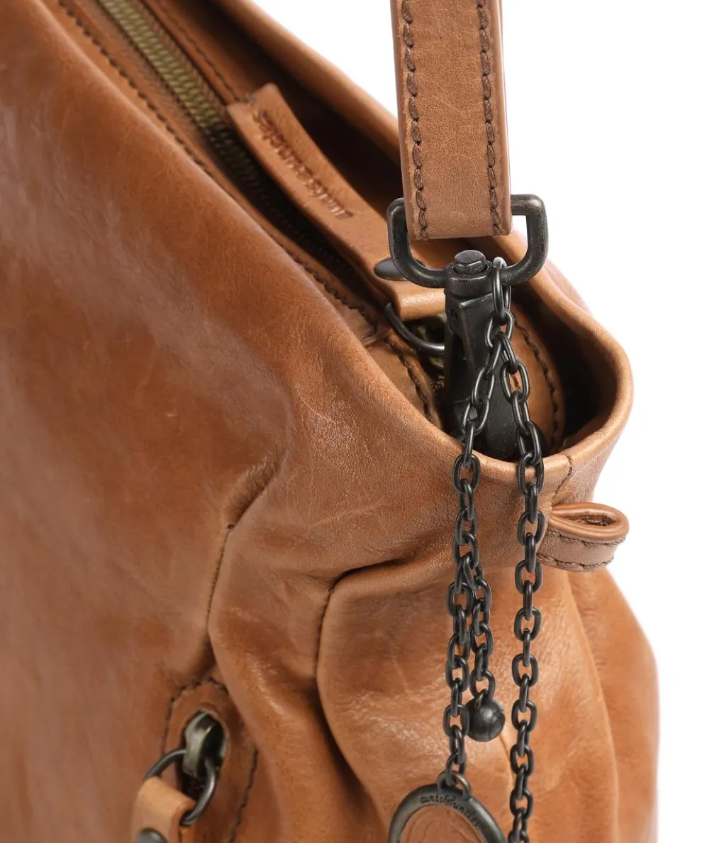 Coffee Klatsch Robin Umhängetasche fein genarbtes Leder hellbraun