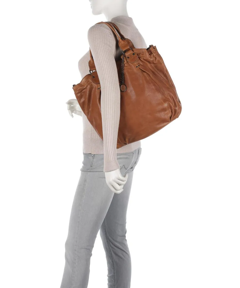 Coffee Klatsch Susan Shopper genarbtes Leder braun