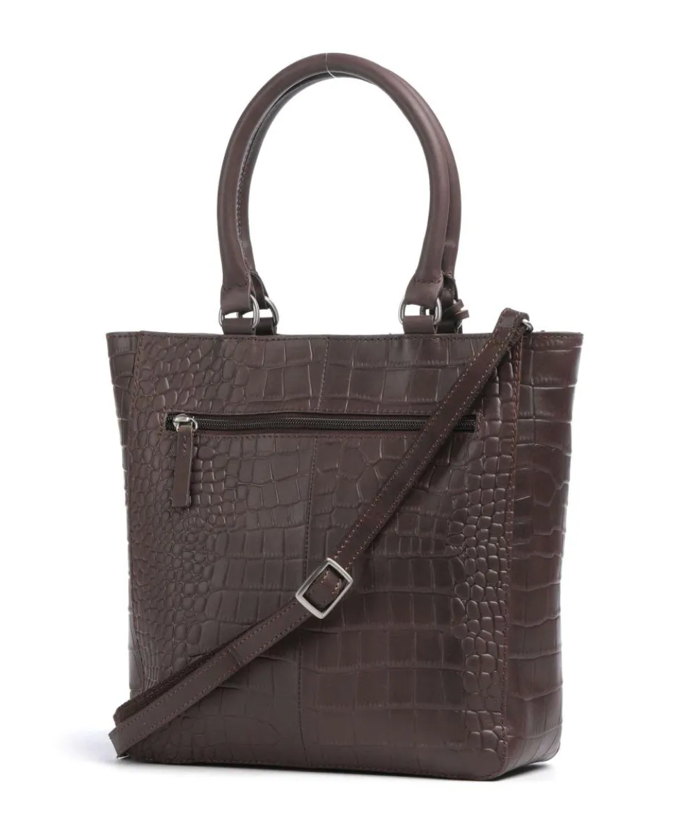 Cool Colbie Handtasche geprägtes Leder dunkelbraun