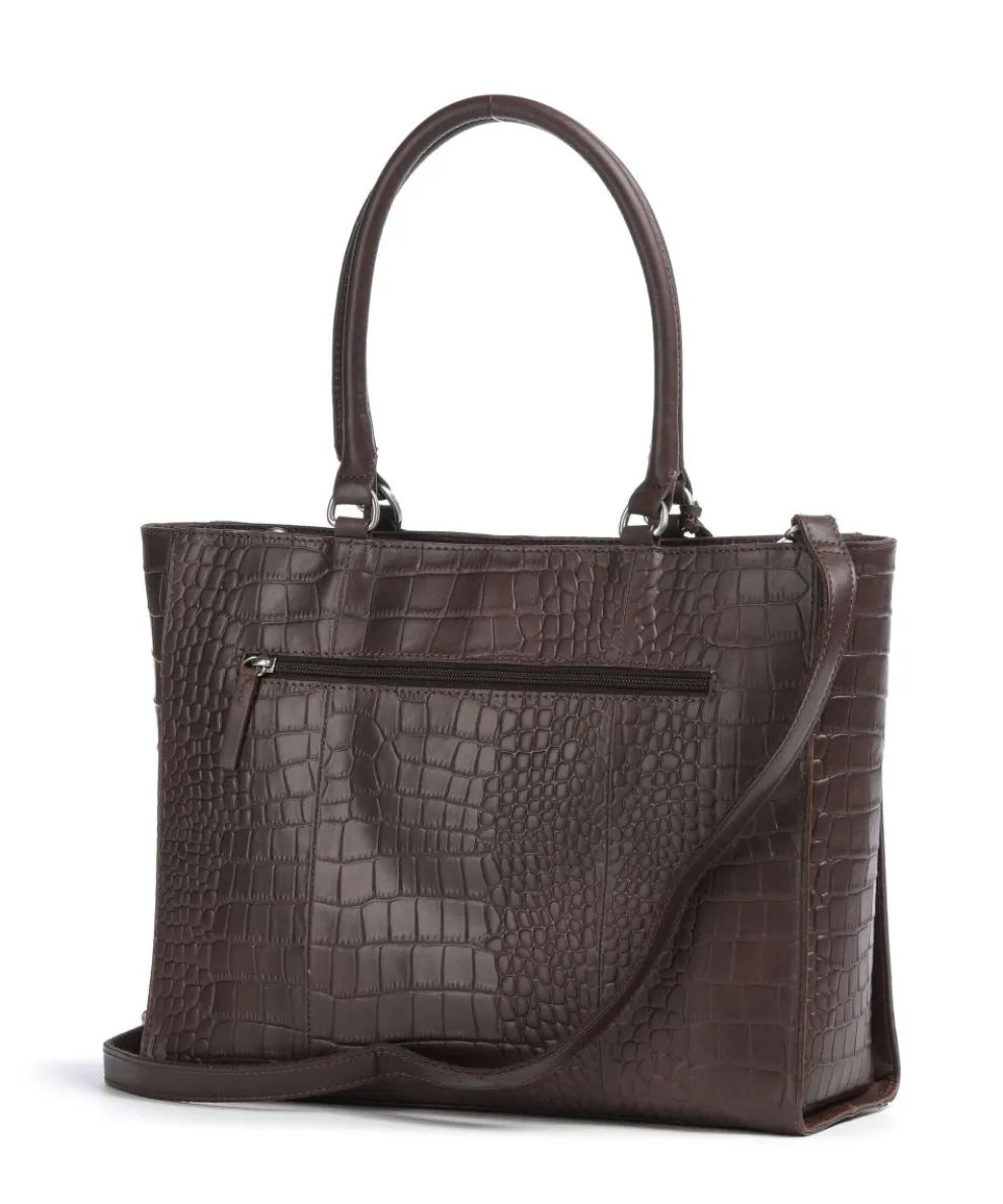 Cool Colbie Shopper 14″ geprägtes Leder dunkelbraun